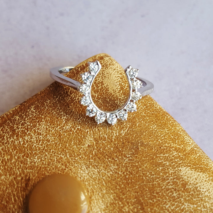 Pronged Diamond Horseshoe Ring