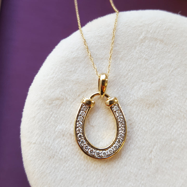 Lucky Horseshoe Diamond Pendant