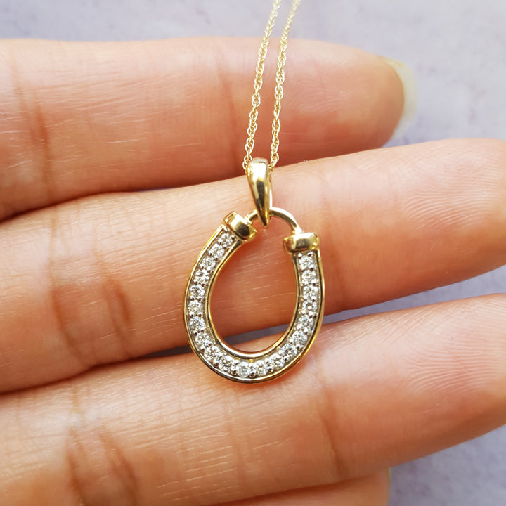 Lucky Horseshoe Diamond Pendant