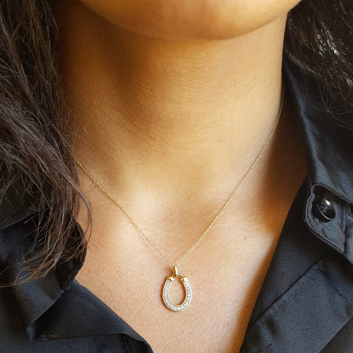 Lucky Horseshoe Diamond Pendant
