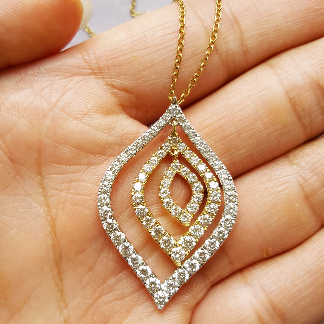 Elegant Diamond Oblong Pendant