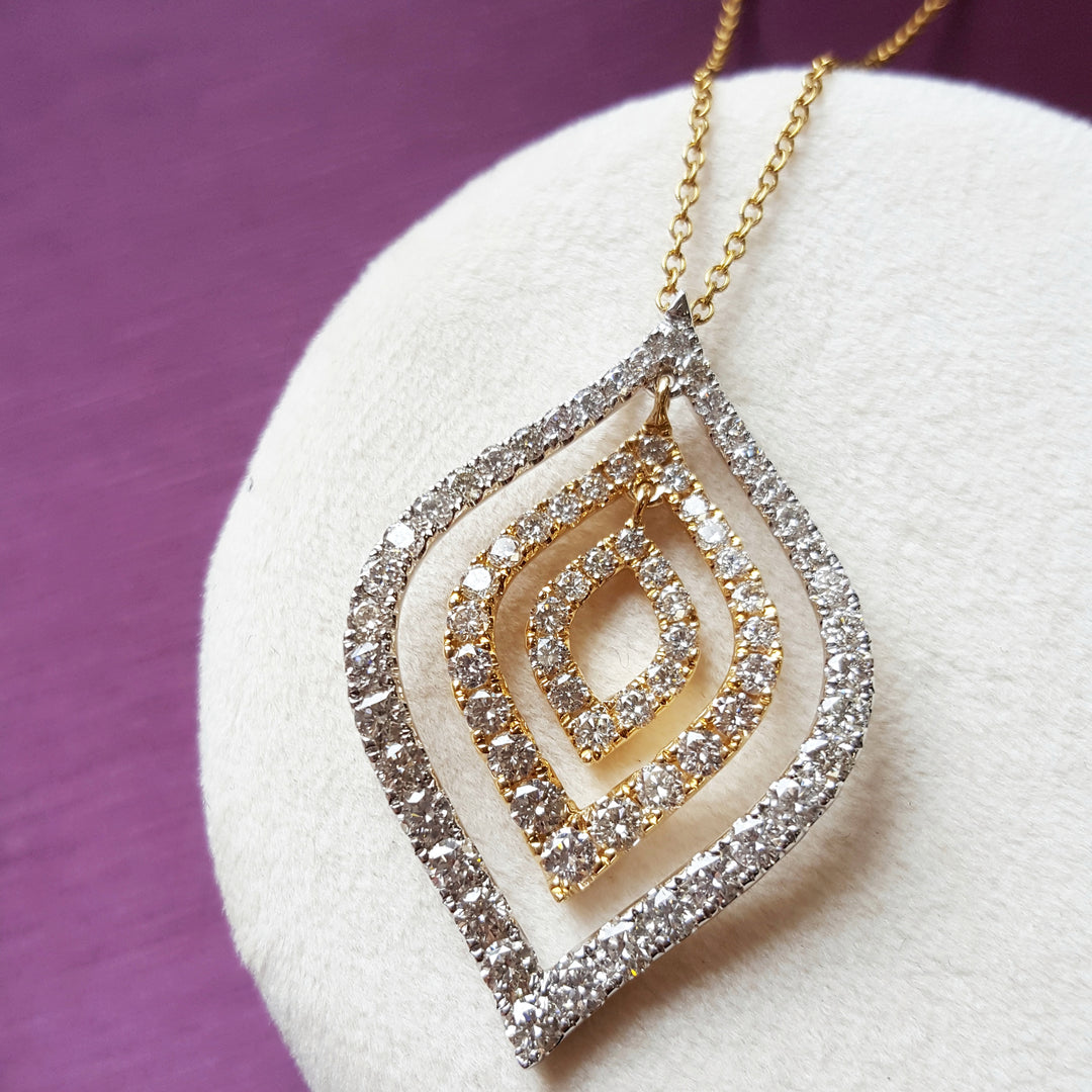 Elegant Diamond Oblong Pendant