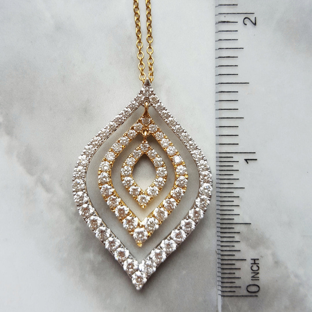 Elegant Diamond Oblong Pendant