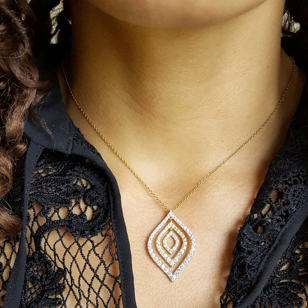 Elegant Diamond Oblong Pendant