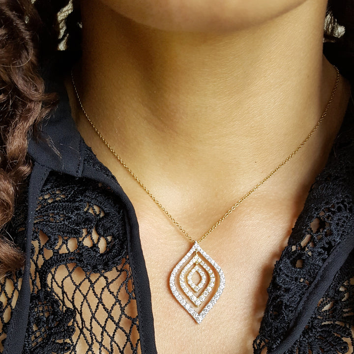 Elegant Diamond Oblong Pendant