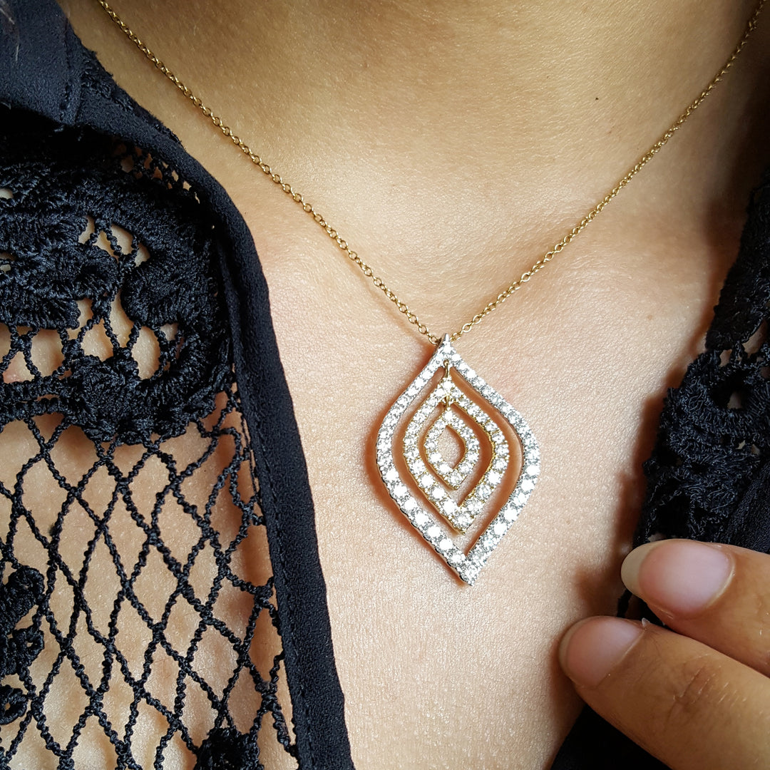 Elegant Diamond Oblong Pendant