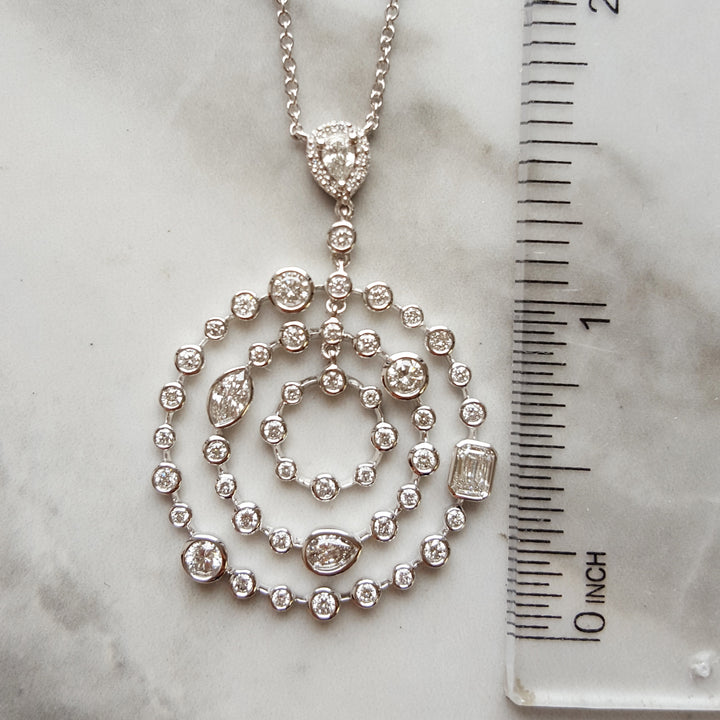 Geometric Diamond Spiral Pendant