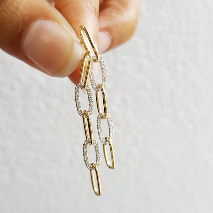 Paperclip Diamond Dangles