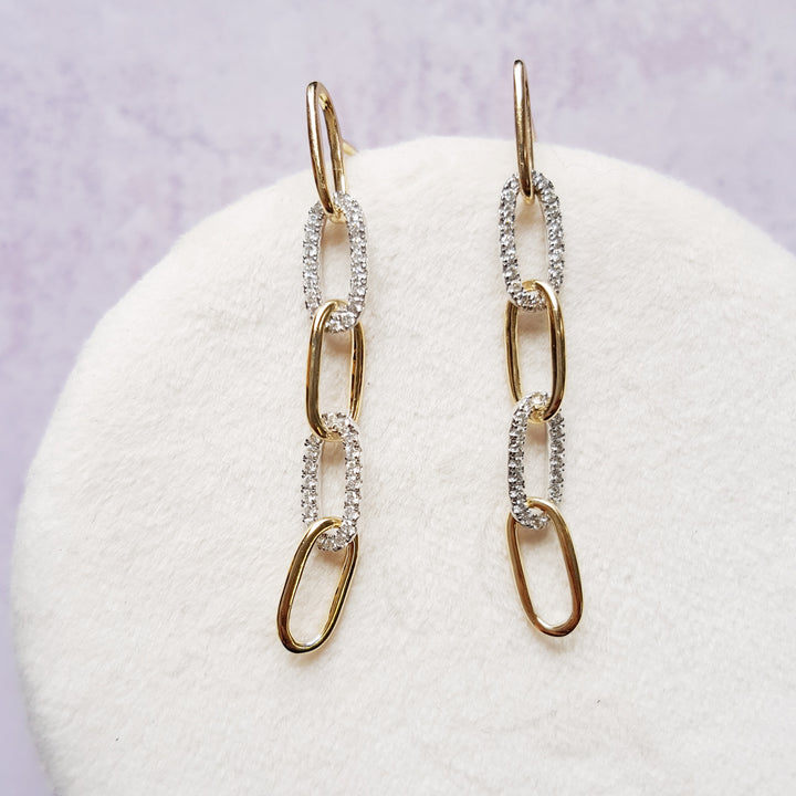 Paperclip Diamond Dangles