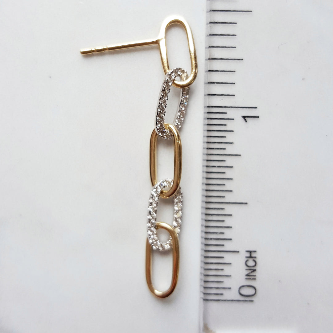 Paperclip Diamond Dangles