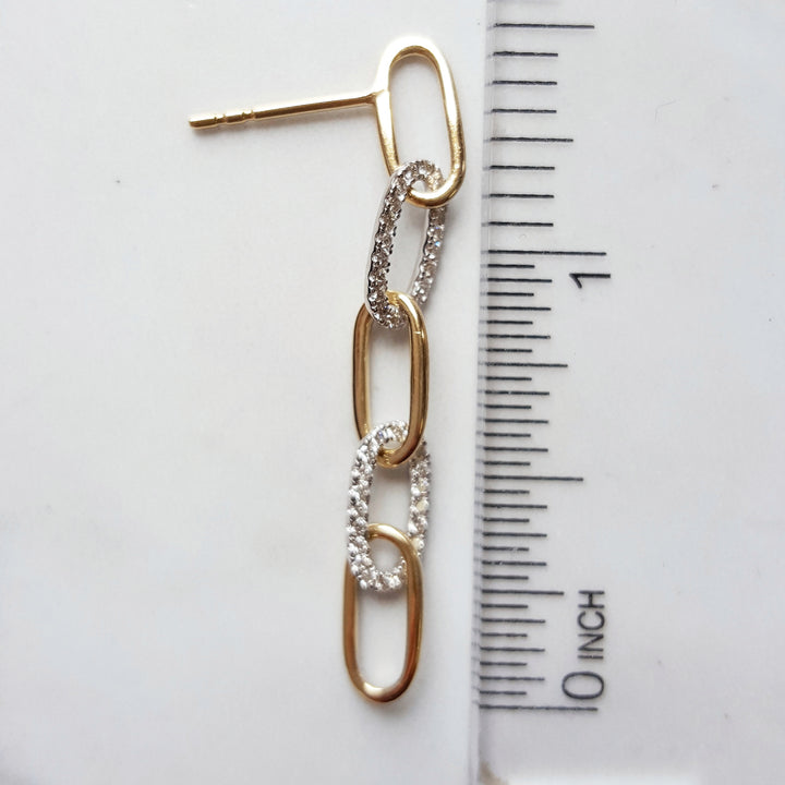 Paperclip Diamond Dangles