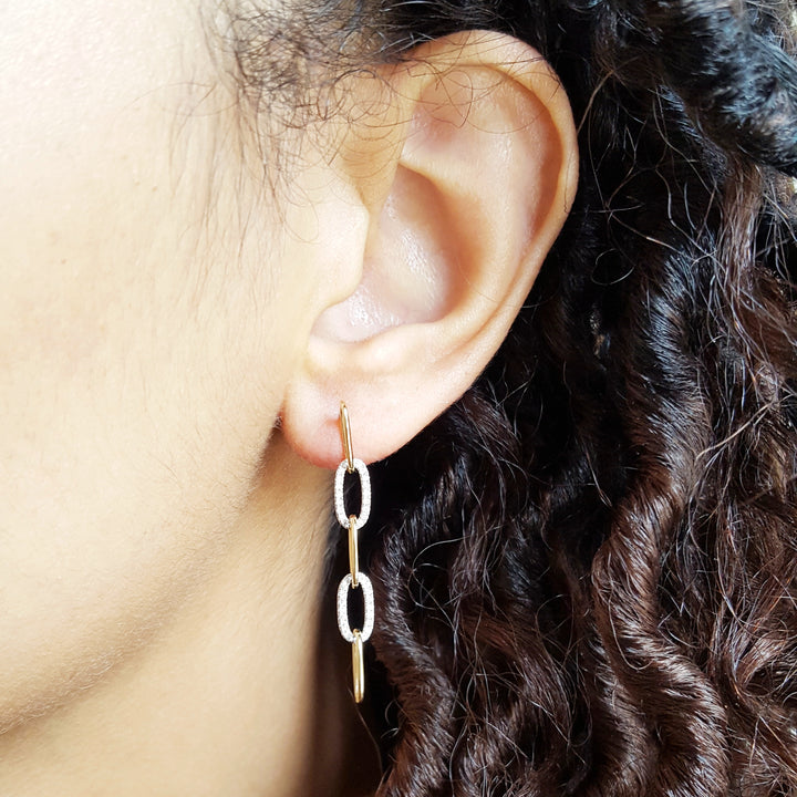 Paperclip Diamond Dangles