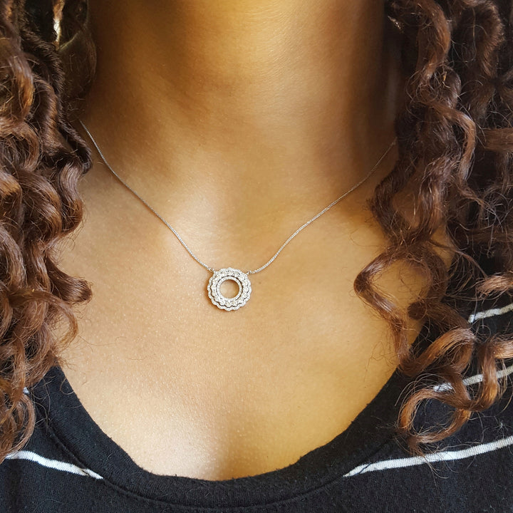 Double Halo Diamond Pendant