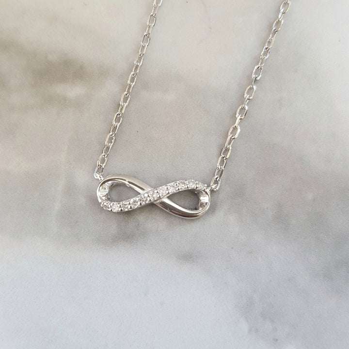Silver and Diamond Infinity Loop Pendant