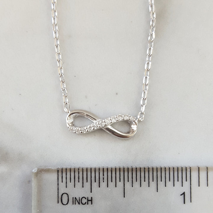 Silver and Diamond Infinity Loop Pendant