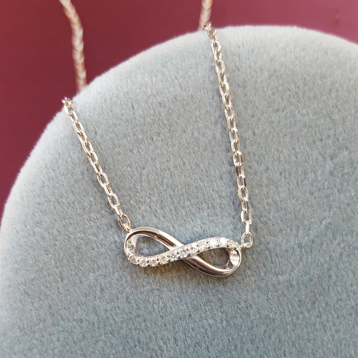 Silver and Diamond Infinity Loop Pendant