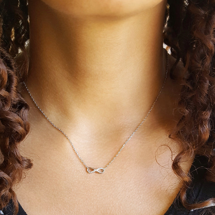 Silver and Diamond Infinity Loop Pendant