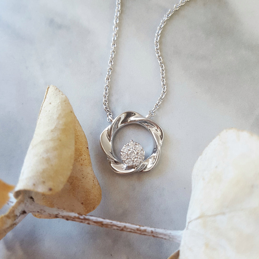 Wrapping Wreath Diamond Pendant