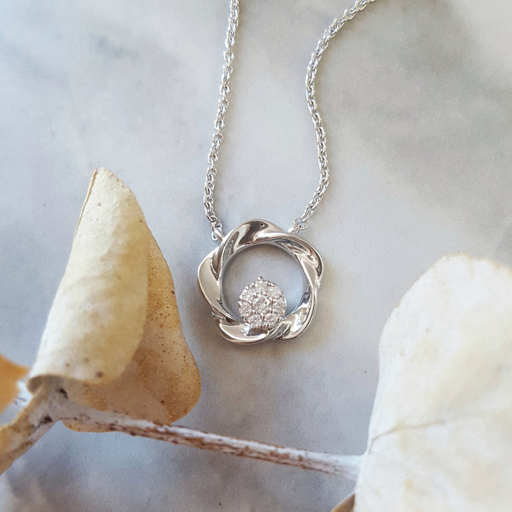 Wrapping Wreath Diamond Pendant