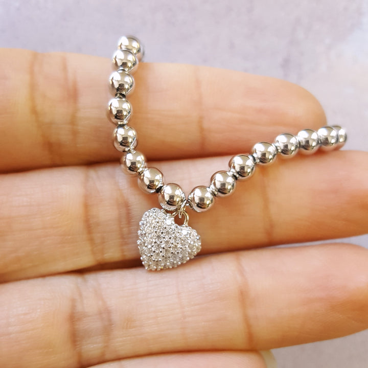 Beaded Heart Bracelet