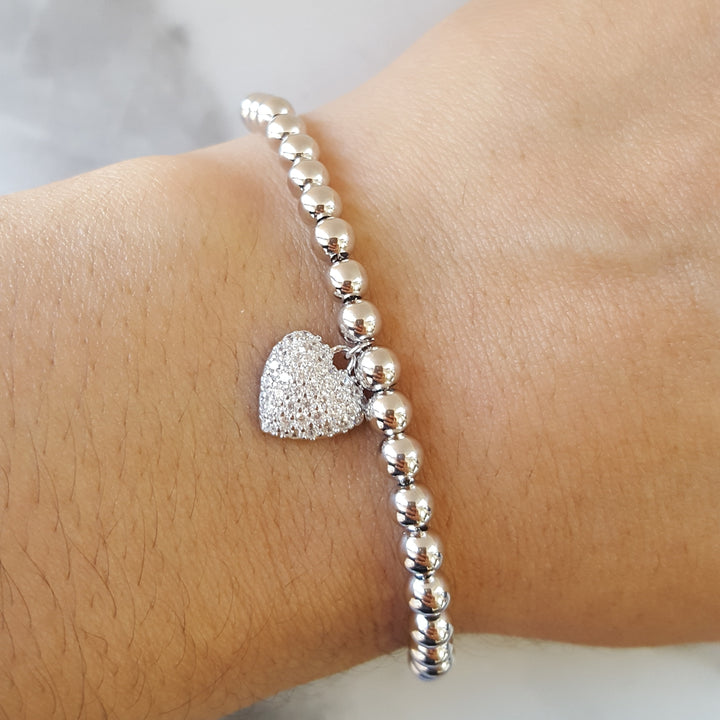 Beaded Heart Bracelet