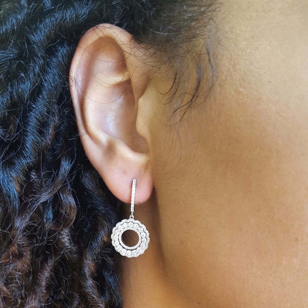 Circular Bloom Diamond Earrings