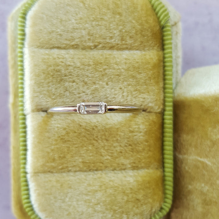 Simple Baguette Diamond Stacking Ring
