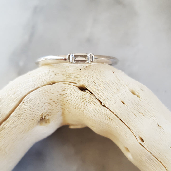 Simple Baguette Diamond Stacking Ring