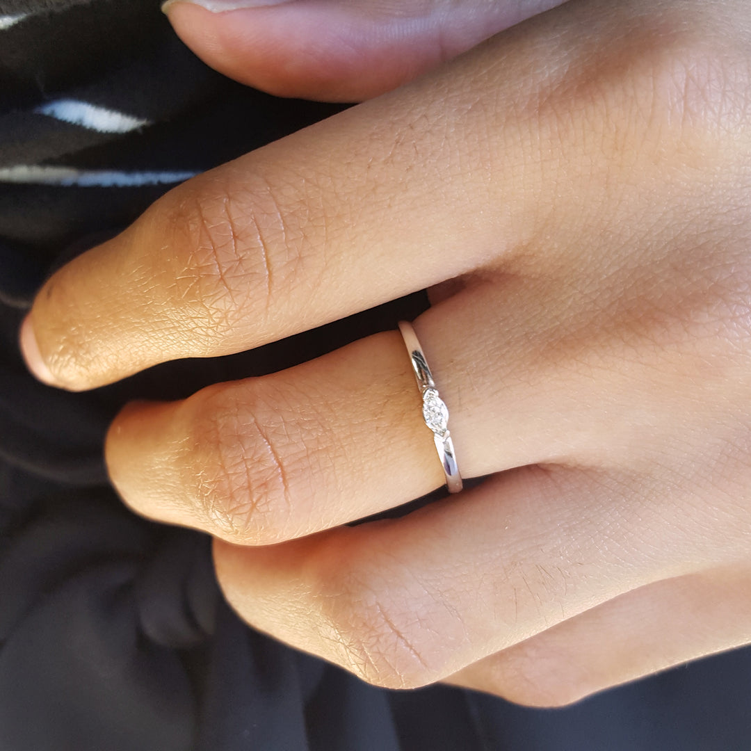 Simple Marquise Diamond Stacking Band
