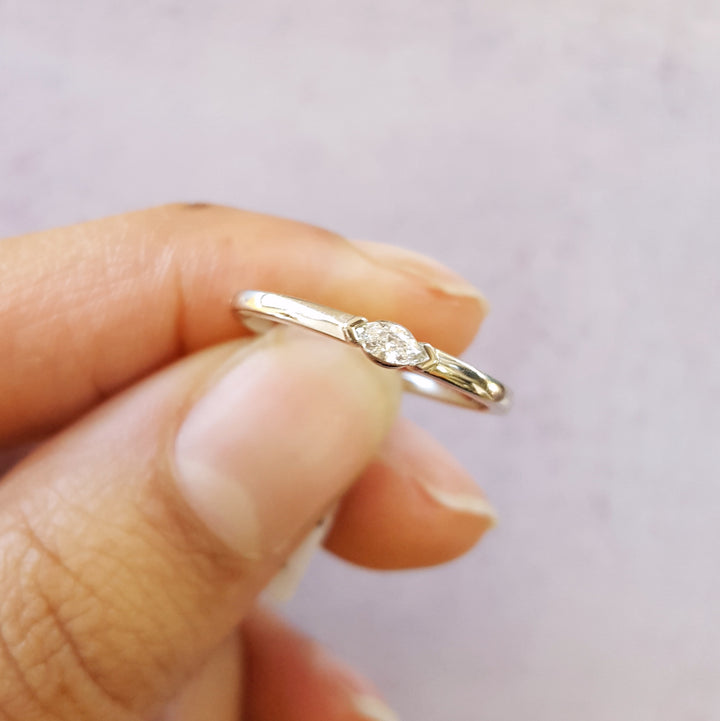 Simple Marquise Diamond Stacking Band