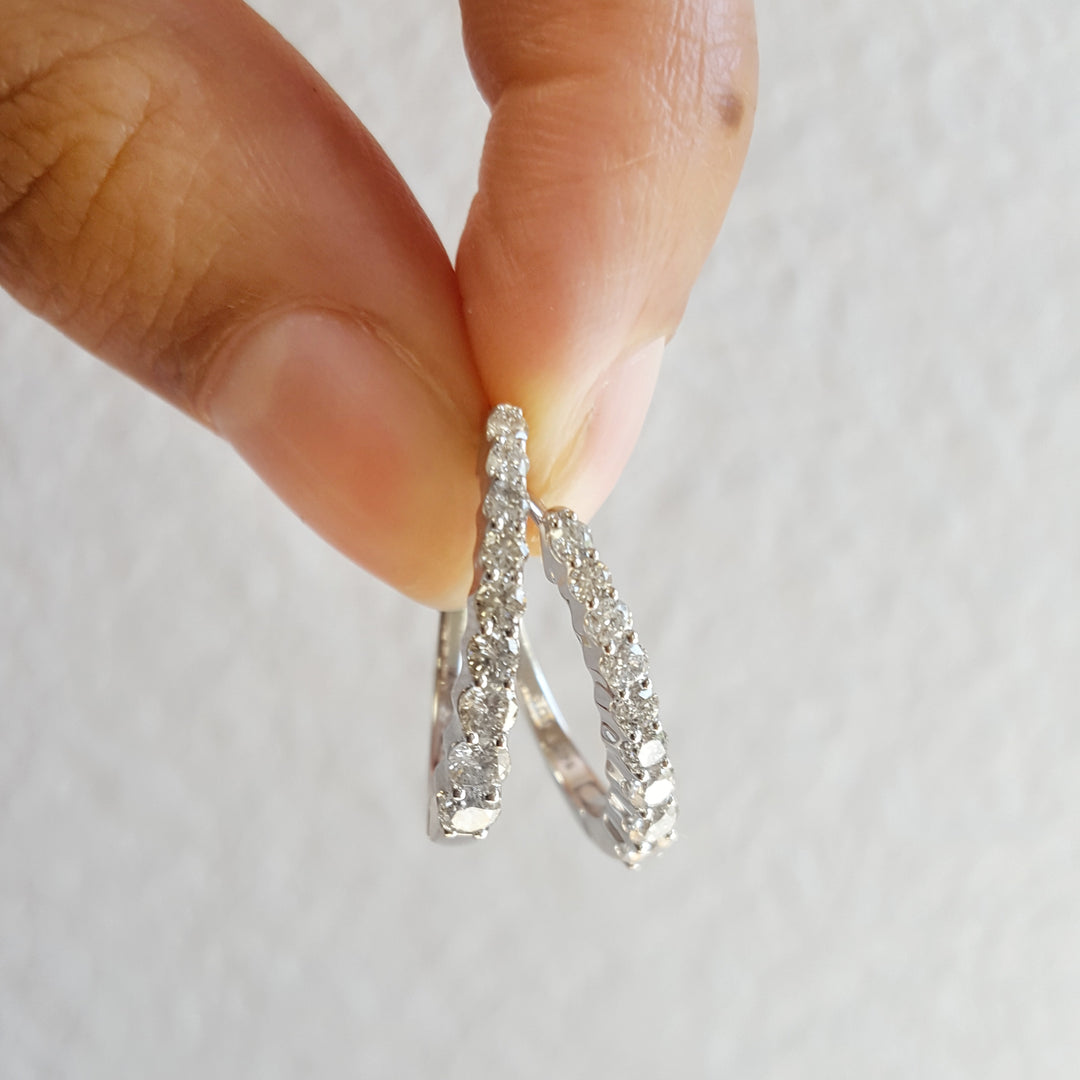 Elegant Graduated Diamond Hoops