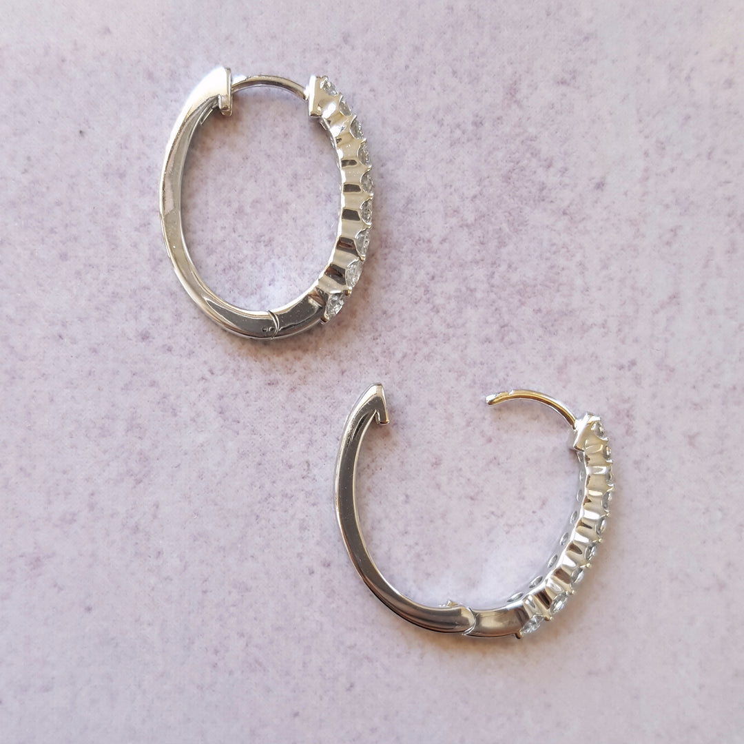 Elegant Graduated Diamond Hoops
