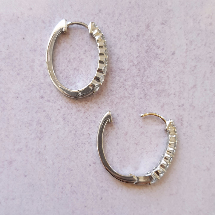 Elegant Graduated Diamond Hoops