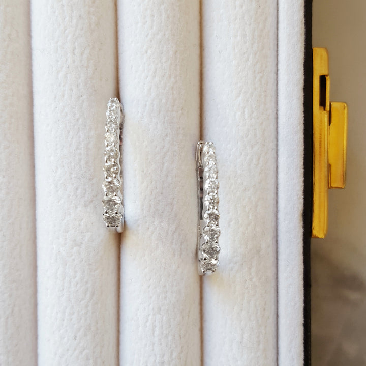 Elegant Graduated Diamond Hoops