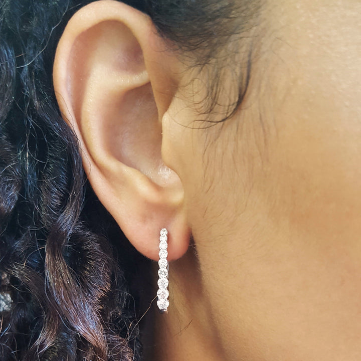 Elegant Graduated Diamond Hoops