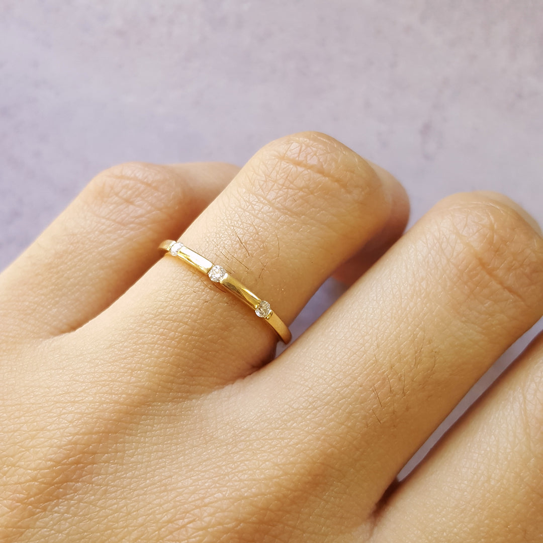 Stationed Gold and Diamond Band