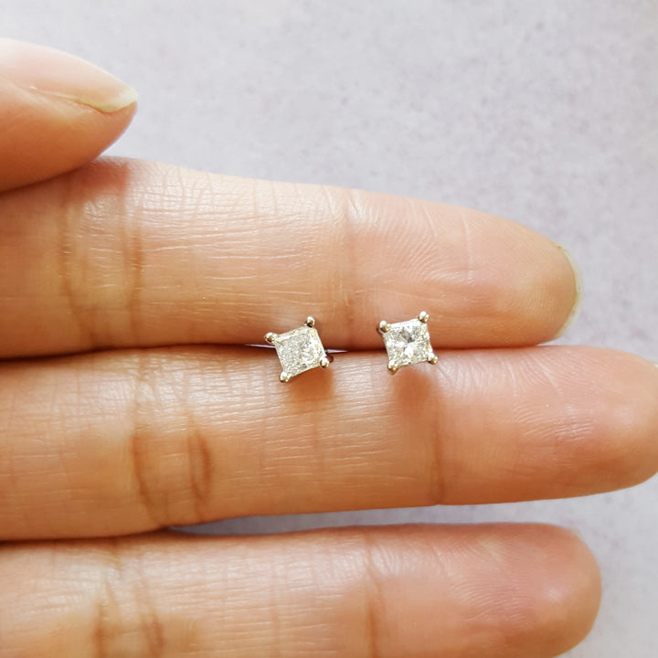 Essential 3/4 Carat Princess Diamond Studs