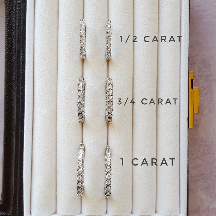 3/4 Carat True Reflection Inside-Outside Diamond Hoops