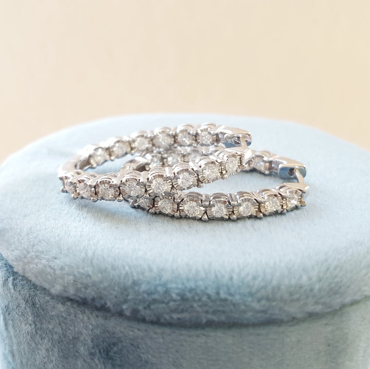 1 Carat True Reflection Diamond Hoops