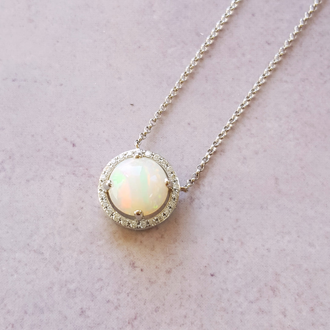 Essential Halo Opal Pendant