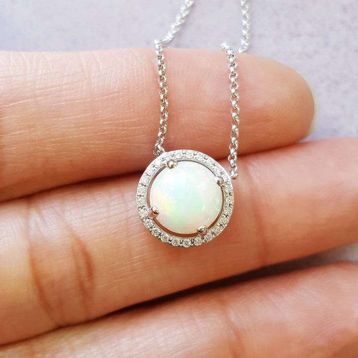 Essential Halo Opal Pendant