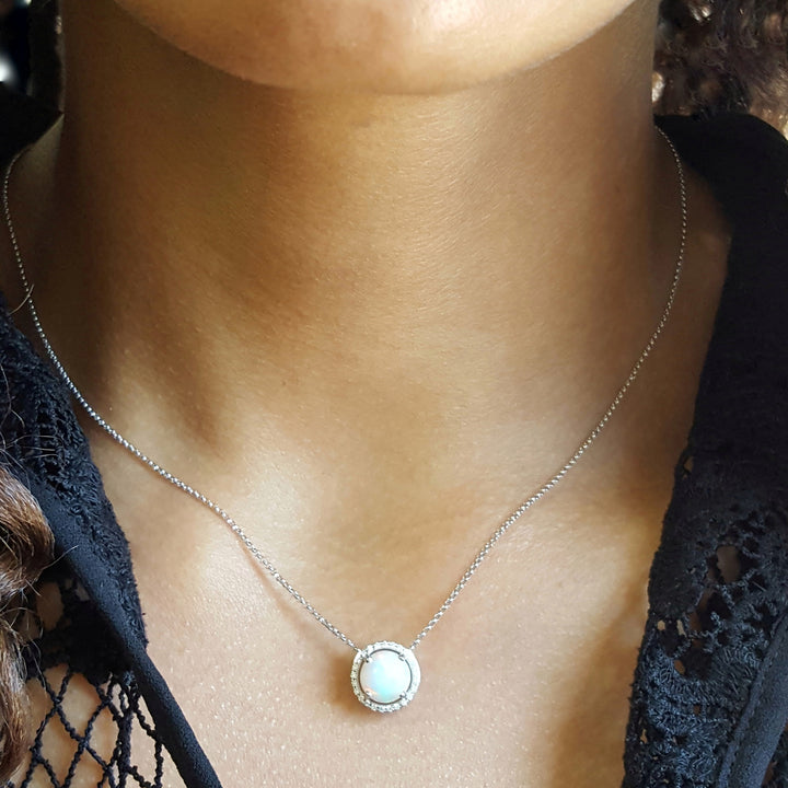 Essential Halo Opal Pendant