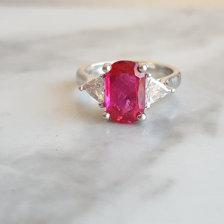 Elegant and Sleek Ruby Diamond Ring