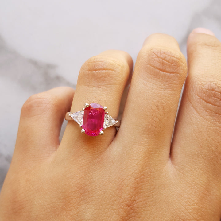 Elegant and Sleek Ruby Diamond Ring