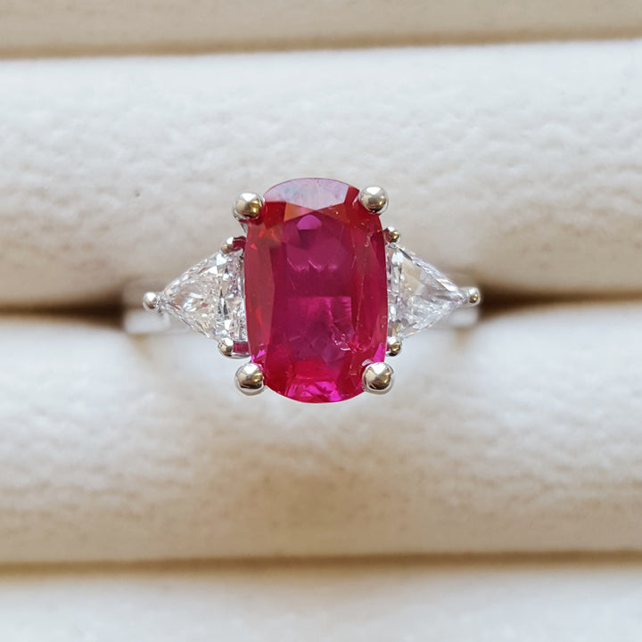 Elegant and Sleek Ruby Diamond Ring