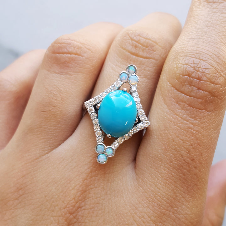 Pointed Turquoise Statement Ring