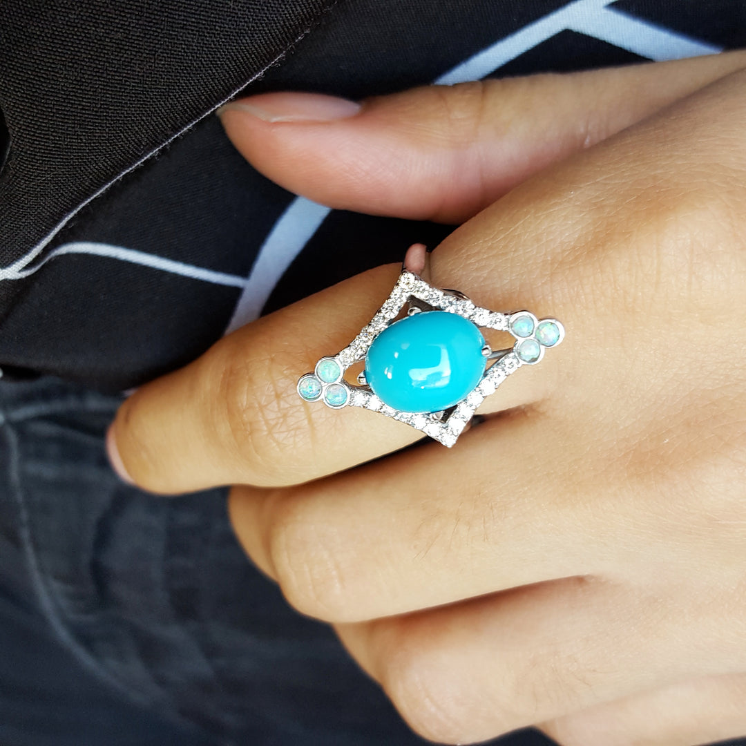Pointed Turquoise Statement Ring