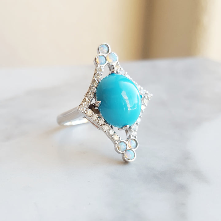 Pointed Turquoise Statement Ring