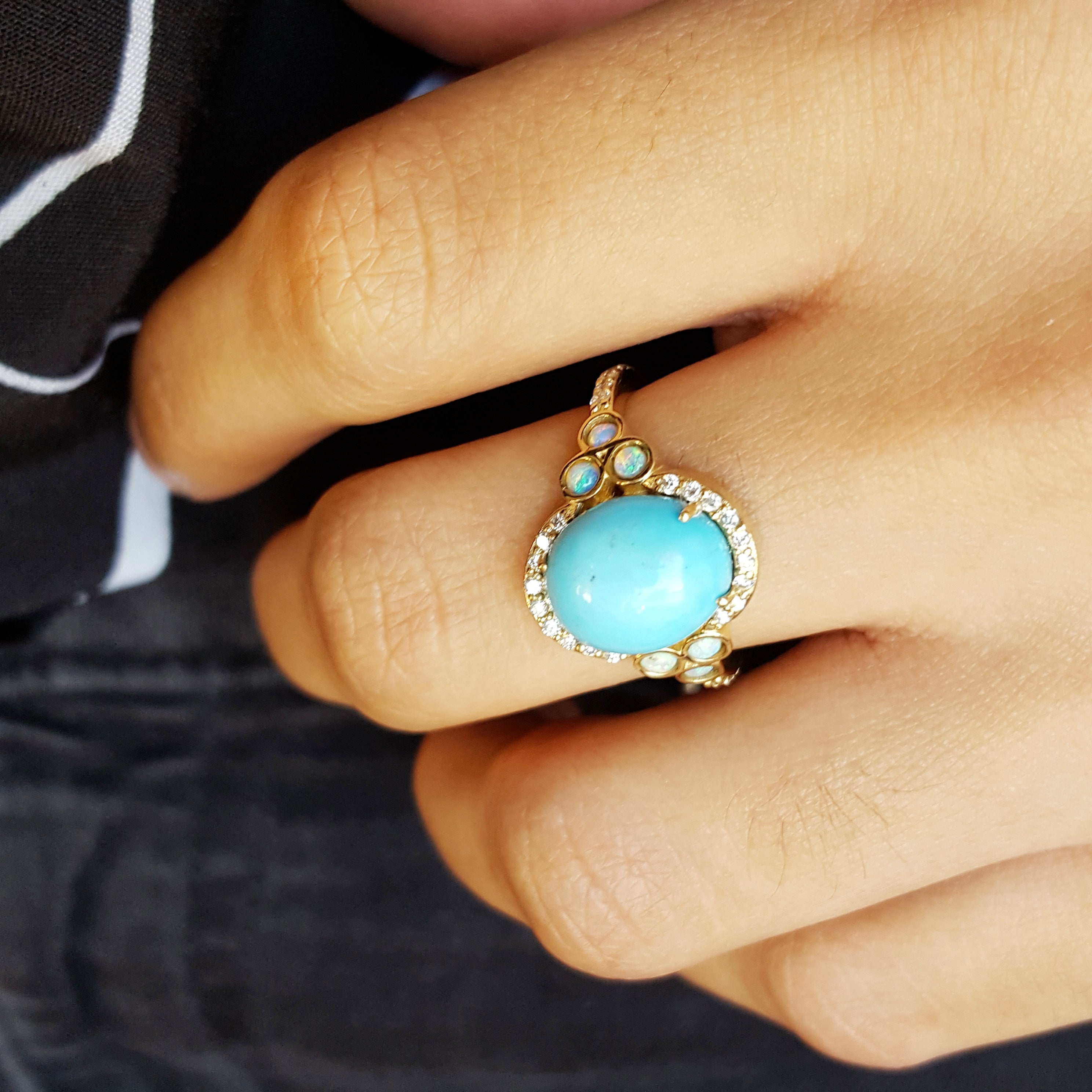 Custom Arizona Turquoise Ring – Sami Fine Jewelry