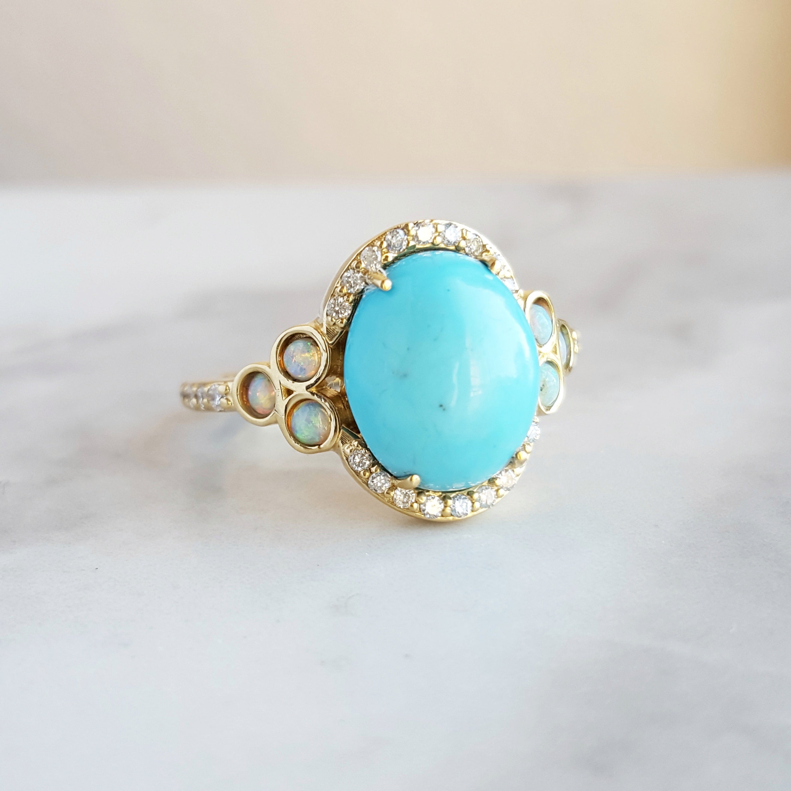 Custom Arizona Turquoise Ring – Sami Fine Jewelry